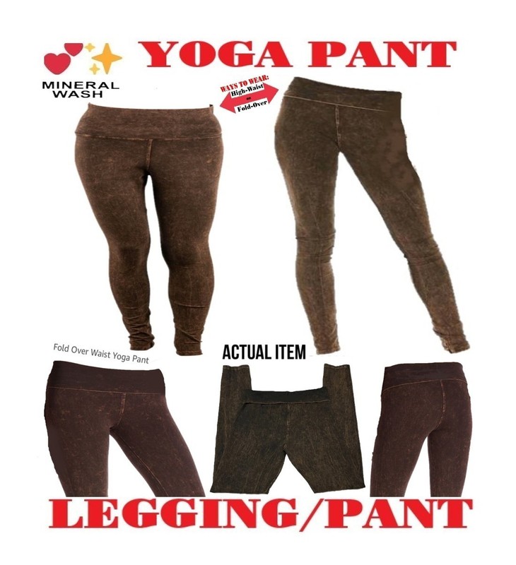 🛑BULLY High Waist LEGGING PANT Fold Over SLIM LEG Mineral Wash Yoga Activewear