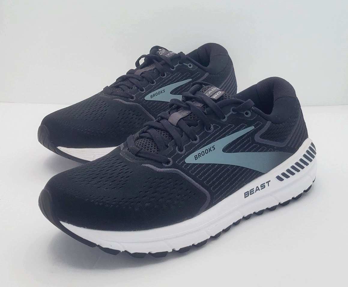 Brooks Men's Beast 20 Black Athletic Shoes, Size 9 Medium, Cushioned image 8