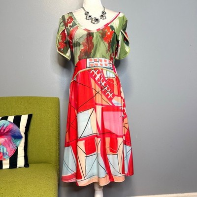 Save the Queen Multicolored Mixed Pattern A-Line Dress XL