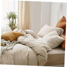 Duvet Cover Queen Size, Soft Boho Queen No Comforter Solid Light Khaki