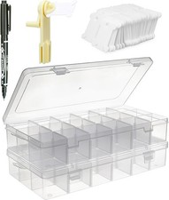 BLUE HANDCART Embroidery Floss Organizer 2 Removable 18 Compartments Storage Box