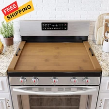 SpaceAid Noodle Board Stove Kitchen Cover 29.5W x 22D x 2.1H, Brown Bamboo 
