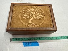 Vintage Tree of Life Engraved Wooden Jewelry Box