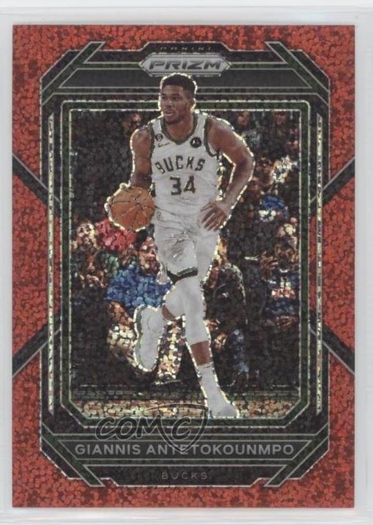 2022-23 Panini Prizm Red Sparkle Prizm Giannis Antetokounmpo #96 0p5y