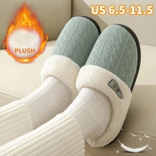 Unisex Soft Warm Indoor Bedroom Cotton Shoes Anti Slip Plush Lining Slippers