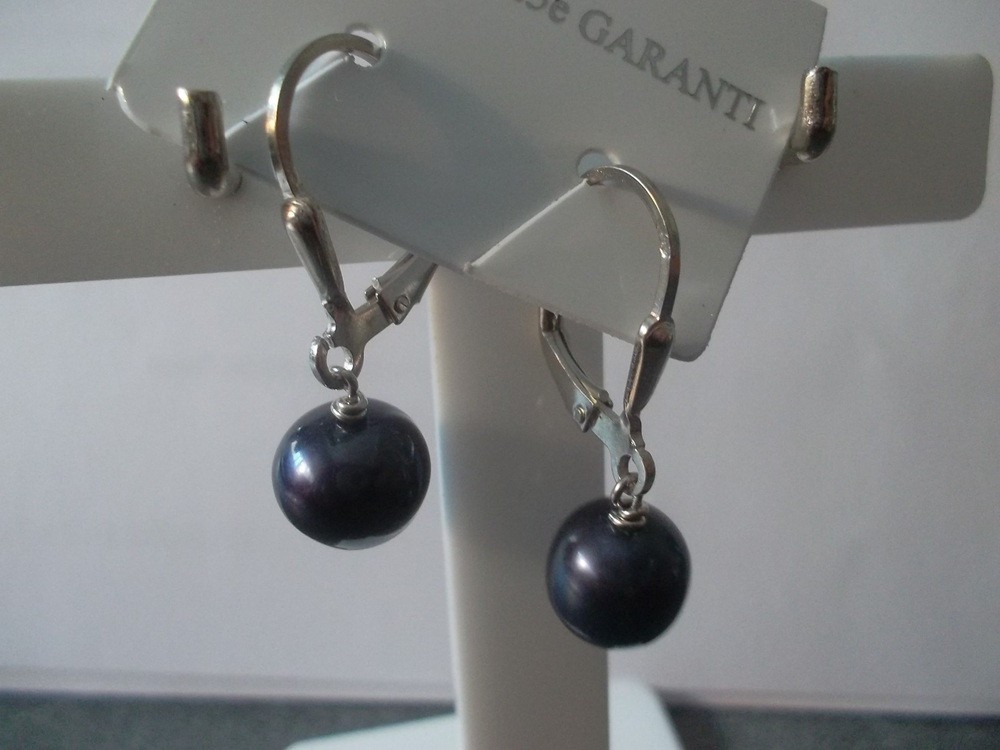Boucles d'oreilles perle eau douce argent 925 cadeau idéal anniversaire