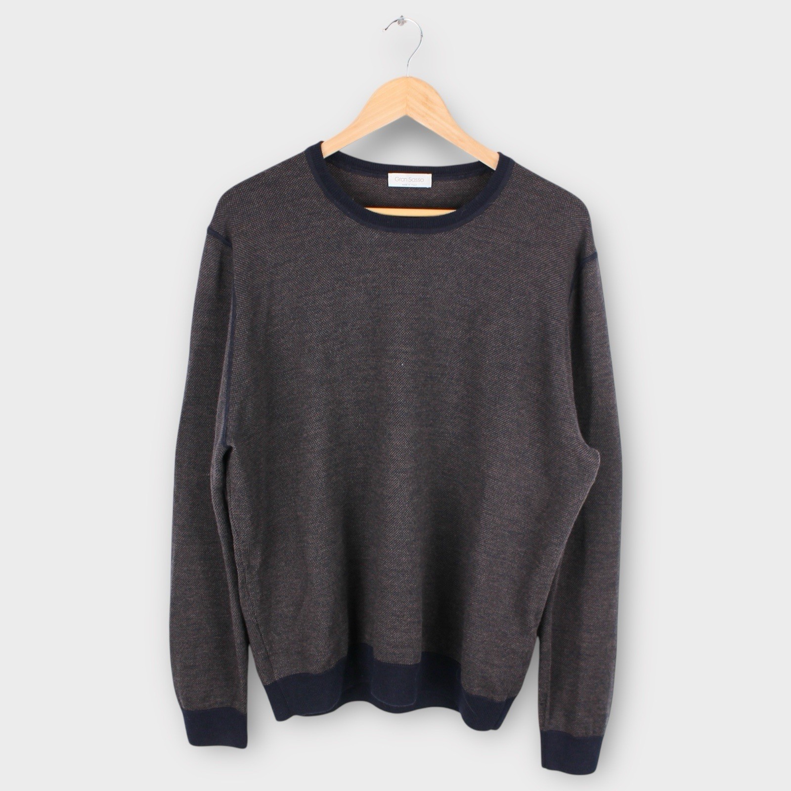 Gran Sasso Italy Virgin Wool Crewneck Sweater Made in Italy Men’s Size Large