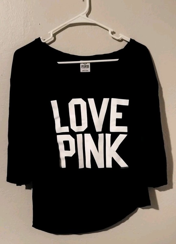 Women's VICTORIA'S SECRET PINK Lightweight Logo Top Shirt Size Small