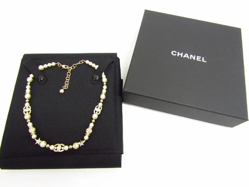 Collana CHANEL Coco Mark stella perle 38 45 cm SB5366