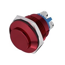 16mm Momentary Push Button Switch High Round Cap Waterproof Aluminum Shell Red