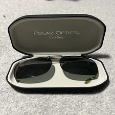 New-Polar Optics Clip-On Polarized Sunglasses 54 Rec 1 Side Clip And Black Case