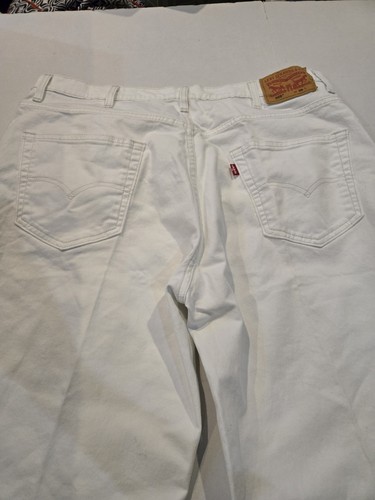 Levi's 569 Mens White Regular Fit Straight Outdoor Denim Jean Shorts Size 38