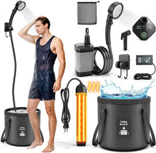 Portable Shower with Heater 1500W Camping Water Heater with Shower Head 3 Spray