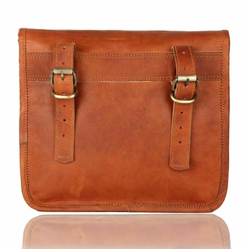 Bolsa lateral de motocicleta cuero marrón 2 bolsas alforjas alforjas silla de montar - Imagen 3 de 8