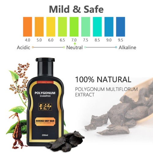 2x 200ml Reverse Grey Hair Darkening Shampoo Natural Polygonum Essence Hair Care - Picture 11 of 14