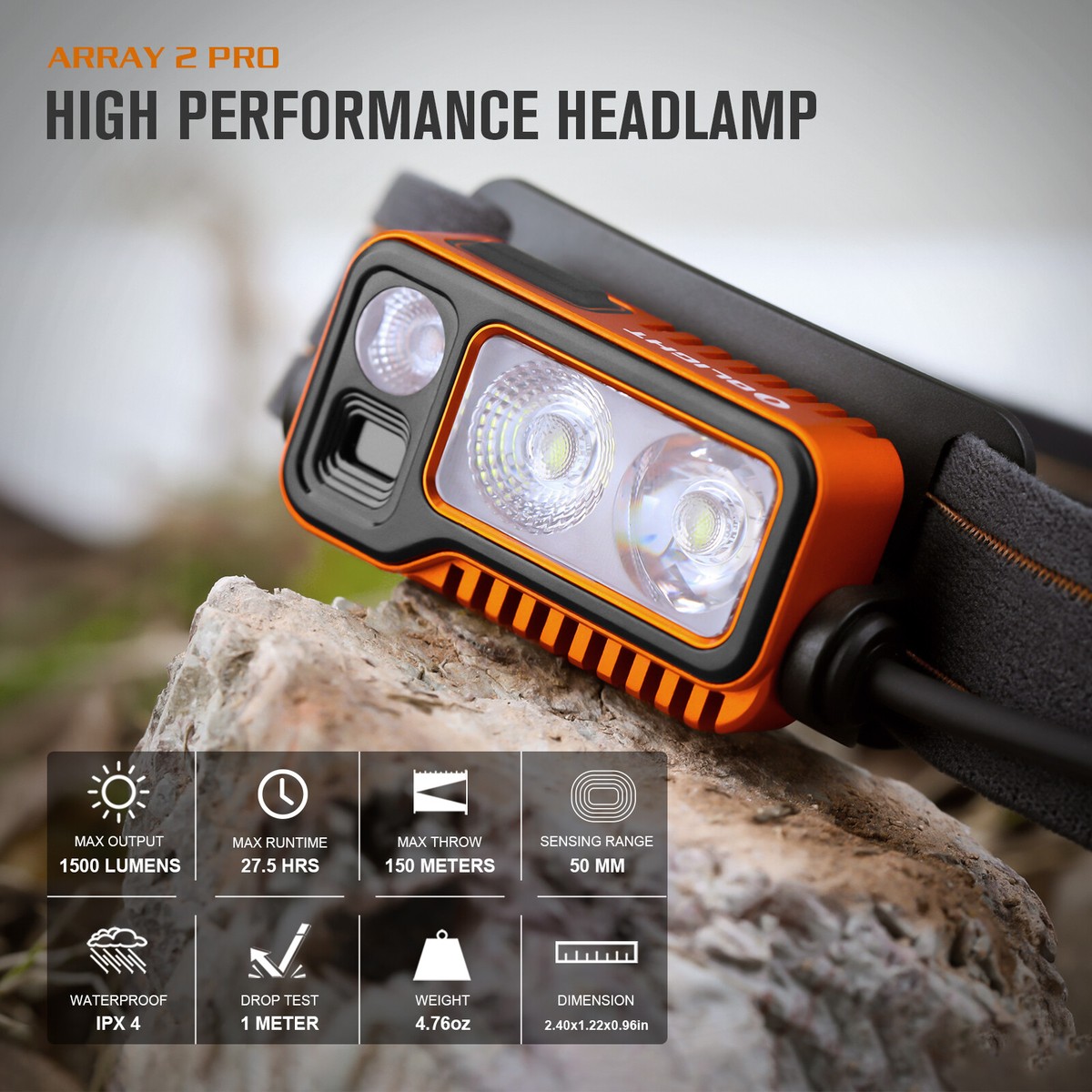 OLIGHT Array2 Pro 中古 Olight Array 2 Pro Headlamp Rechargeable LED Headlight for