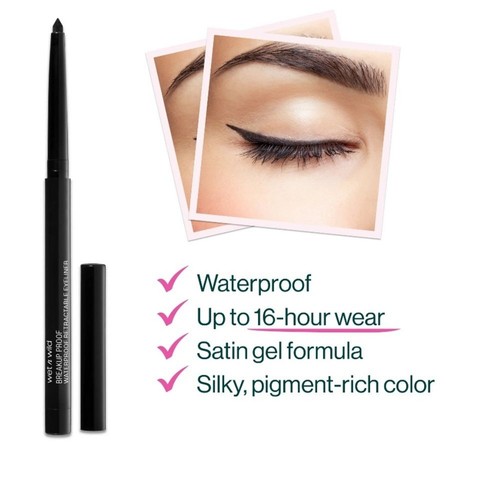 3x Wet n Wild Breakup Proof Retractable Waterproof Eyeliner | Blackest Black new - Picture 2 of 4