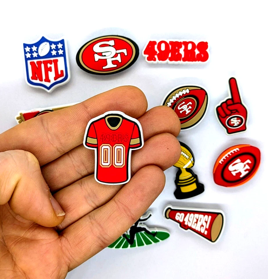 SAN FRANCISCO 49ERS SHOE CHARMS (14pcs) Football Cool Gift Accessories Set Lot - Image 2 of 4
