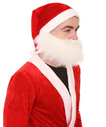 Adult White Beard and Moustache Set for Cosplay Santa Claus Xmas Party HX-012A - Picture 6 of 7