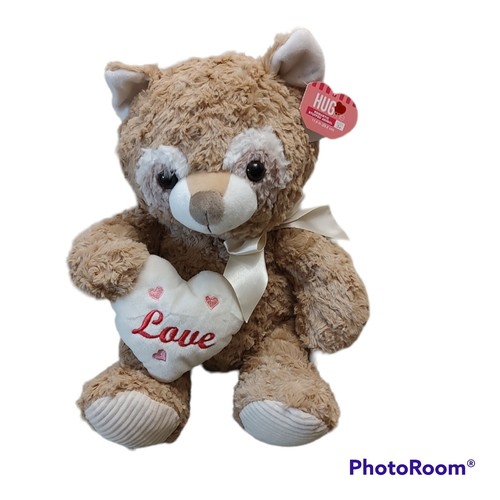 NWT Plush Teddy Bear Stuffed Animal Valentine's Day Gift Faux Fur Heart Love