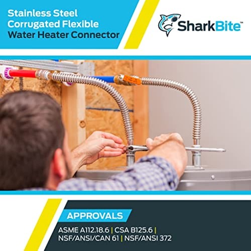 SharkBite 3/4 Inch x 3/4 Inch FIP x 18 Inch Stainless Steel Corrugated Flexible - Picture 5 of 5