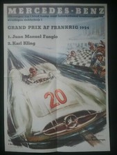 POSTER : MERCEDES -BENZ TYPE W196 R : FANGIO WINS GRAND PRIX AF FRANKRIG 1954