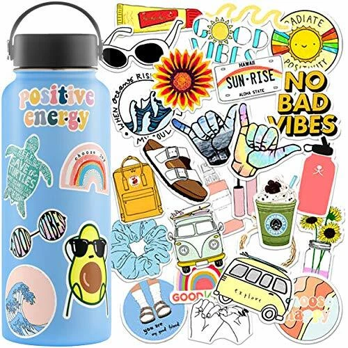 Cute Vsco Girl Aesthetic Stickers For Hydro Flask, Laptops 35 Pack