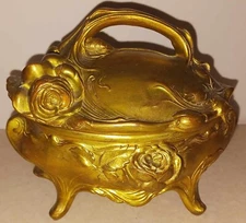 Antique W B Mfg Weidlich Bros Art Nouveau Jewelry Gold Casket  Box