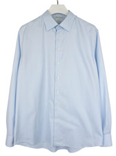 SUITSUPPLY Try On Slim Fit Formal Shirt Men's 45 / 17 3/4 Blue Spread Collar