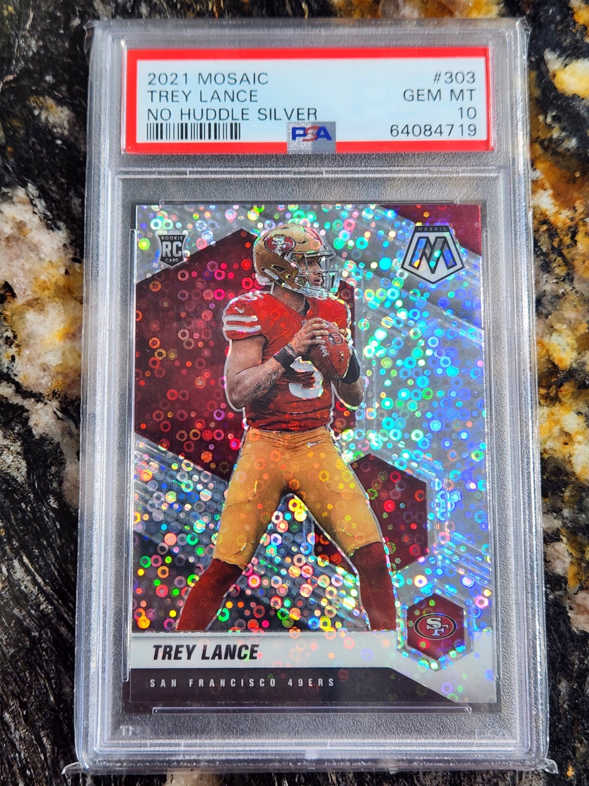 2021 Trey Lance RC #303 Mosaic No Huddle Silver Prizm Psa 10 Gem Mint!