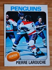 1975-76 Topps Pierre Larouche Rookie Ice Hockey Card #305 Pittsburgh Penguins. rookie card picture