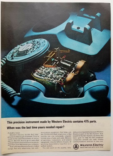 Western Electric 1965 blau Telefon Werbung 475 Teile - Bild 1 von 2