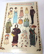 Kate Greenaway Antique Paper Dolls Embossed Cut Out Vintage 1980s Reproduction