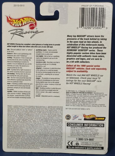 2000 HOT WHEELS Racing Scorchin' Scooter Series Bill Elliott McDonalds #94 McD's - Picture 3 of 6