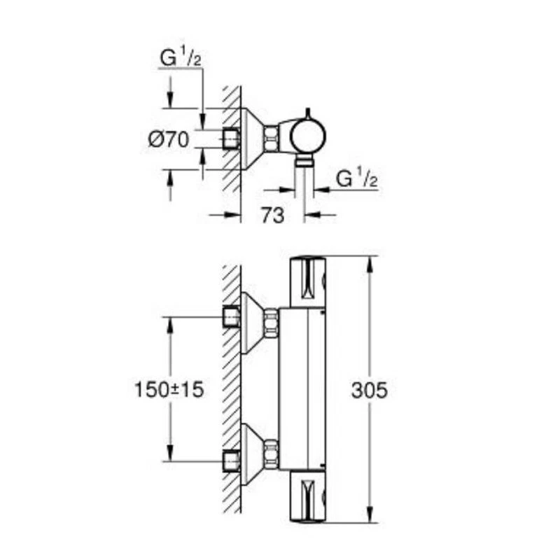 GROHTHERM 800 Duschsystem Thermostat Brause Armatur Grohetherm Duchset KOMPLETT - Bild 4 von 4