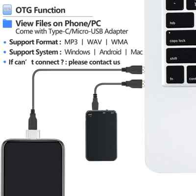 V15 Professional Dictaphone Ultra Slim HD Digital Recorder Conference Lecture 