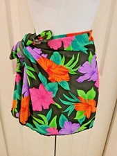Womens Swimsuit Short Sarong Hip Tie Wrap Multicolor Tropical Floral