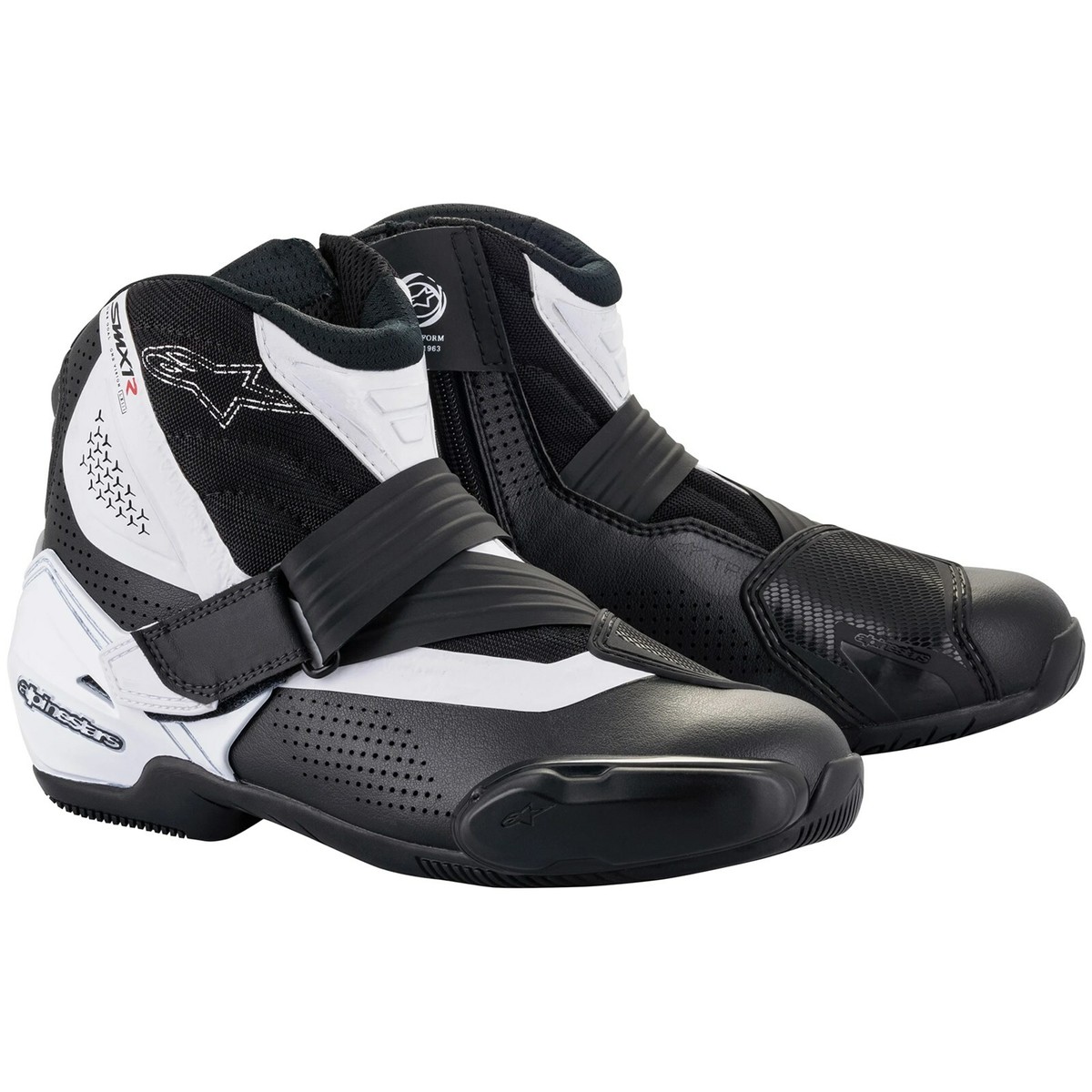 Alpinestars SMX-1 R v2バイクシューズ 黒/白 SMX-1 R V2 Boots - BLACK RACING/SPORT Boots | Alpinestars