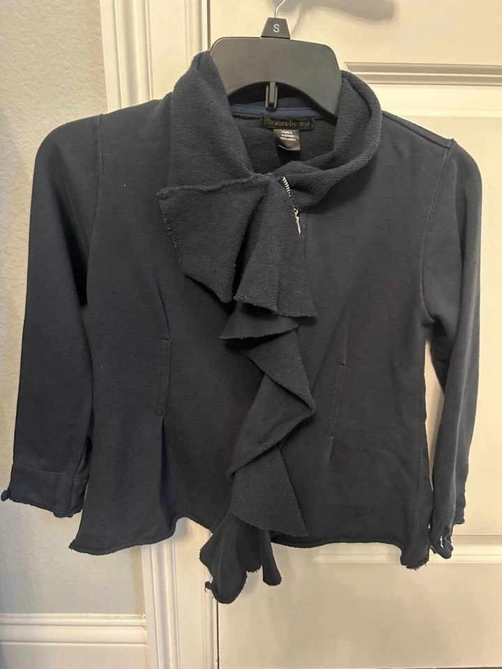 Chaqueta Flowers by Zoe Niña Cremallera Azul Marino Talla M Mediana Foto 3 de 4