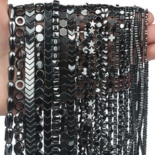 Natural Stone Black Hematite Loose Spacer Beads DIY Jewelry Making Bracelet 15''