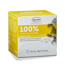 Ronnefeldt 100% Spice of Life. Organic herbal tea bags Caffeine free. Ginger .
