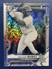 2021 Bowman Chrome Malcom Nunez 1st Black & White Mini-Diamond Refractor #226