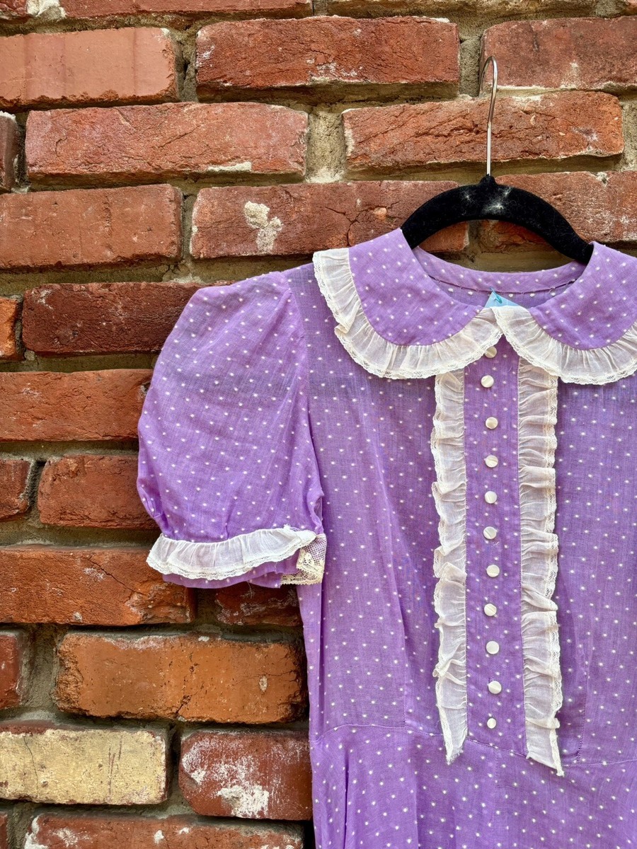 1940s purple dress Vintage 1940s Green & Purple Dress