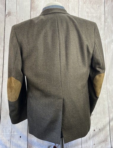 Men's RBM Collection 42R Brown 100% Wool Blazer Sport Coat w/Elbow Patches VGC - Picture 4 of 18