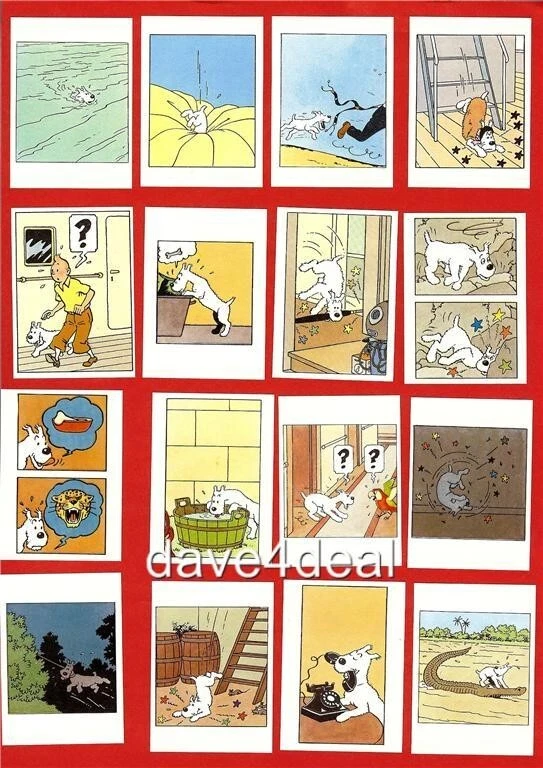 TINTIN: 64 SUPERBES CHROMOS (PAPIER) MILOU SNOWY -BUBBLE GUM AU MIEL -COMME NEUF - Image 4 of 4