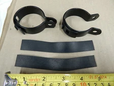 2 Piece clamp w rubber fairing mount bracket motorcycle custom 1 3/4 black PR!