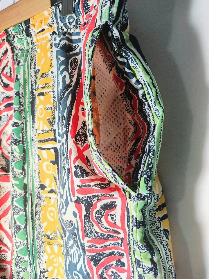 Pantalones Cortos Newport Azul Para Hombre Medianos Años 90 Estampado Malla Forrados Natación Surf Colorido Foto 4 de 4