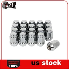 20X Wheel Lug Nuts 7/16"-20 Acorn Cone Seat 21mm Hex 35mm Height For Chevy GMC
