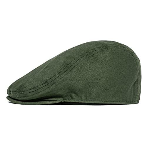 BOTVELA Men Cotton Twill Newsboy Flat Ivy Driving Hat Fitted 7 5/8 Army Green - Bild 4 von 7