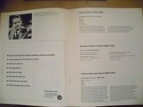 CONCERT 1971- DIETRICH FISCHER DIESKAU,J Pierre Rampal,R Veyron Lacroix,J Neilz - Picture 5 of 7